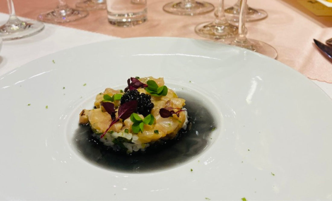 大阪梅田のリストランテ ル・ミディ ひらまつさんで弊社のチョウザメとキャビアを使用した料理を出していただきました